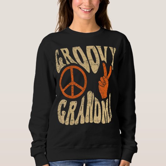 Groovy Grandma 70s Aesthetic Nostalgia 1970's Retr Trui (Voorkant)