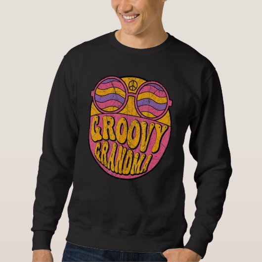 Groovy Grandma 70s Aesthetic Nostalgia 1970's Retr Trui (Voorkant)