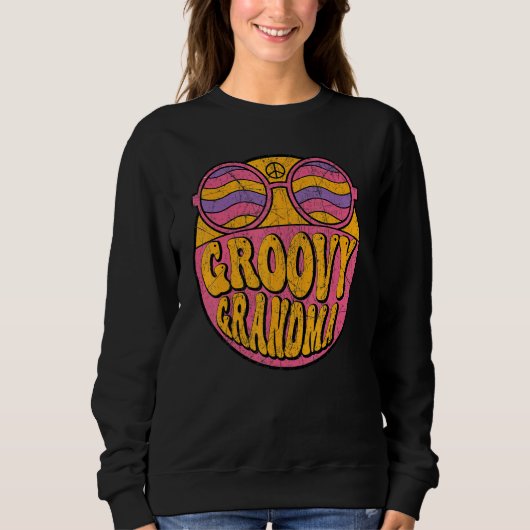 Groovy Grandma 70s Aesthetic Nostalgia 1970's Retr Trui (Voorkant)