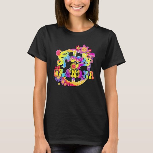 Groovy Grandma Matching Family Baby Shower Hippie  T-shirt (Voorkant)