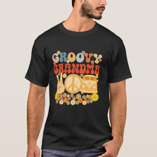 Groovy Grandma Retro Matching Family Baby shower T-shirt (Voorkant)