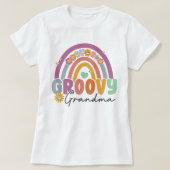 Groovy Grandma T-Shirt, Grandma Rainbow T-Shirt (Design voorkant)