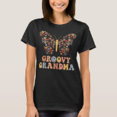 Groovy Grandma T-Shirt, Groovy Butterfly T-shirt (Voorkant)