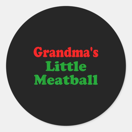 Groovy Grandmas Little Meatball Funny Italian Fami Ronde Sticker (Voorkant)