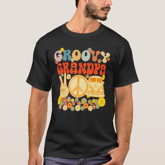 Groovy Grandpa Retro Matching Family Baby shower F T-shirt (Voorkant)