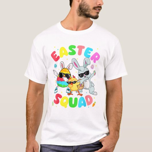 Groovy Grappig Konijn Ei Kuiken Paassquadron Dag M T-shirt (Voorkant)