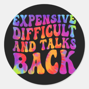 Groovy Grappige Dure Moeilijke & Gesprekken Te Ronde Sticker