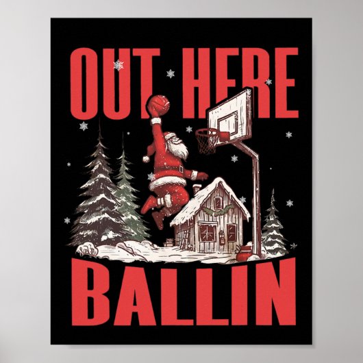 Groovy grappige Kerstman hier Llin' Sketll Kerstmi Poster (Voorkant)