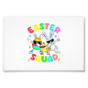 Groovy Grappige Konijn Ei Kuiken Paas Squad Dag Ma Foto Afdruk