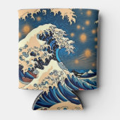 Groovy Great Wave Koelbox – Retro Japanse kunst Blikjeskoeler (Voorkant)