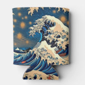 Groovy Great Wave Koelbox – Retro Japanse kunst Blikjeskoeler (Achterkant)