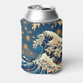 Groovy Great Wave Koelbox – Retro Japanse kunst Blikjeskoeler (Blikje Achterkant)