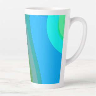 Groovy Green and Blue Abstract Art 305 Latte Mok