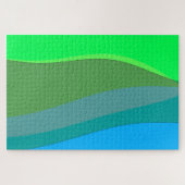 Groovy Green and Blue Abstract Art 305 Legpuzzel (Horizontaal)