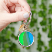 Groovy Green and Blue Abstract Art 305 Sleutelhanger (Hand)