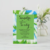 Groovy Green Blue Tie Dye Swirl Birthday Kaart (Staand voorkant)