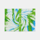 Groovy Green Blue Tie Dye Swirl Fleece Deken (Voorkant (Horizontaal))