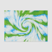 Groovy Green Blue Tie Dye Swirl Tissuepapier (Voorkant)