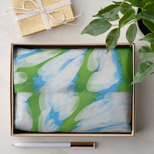 Groovy Green Blue Tie Dye Swirl Tissuepapier (Geschenk)