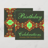 Groovy Green Diva Bohemian Kant Uitnodigingen (Voorkant / Achterkant)