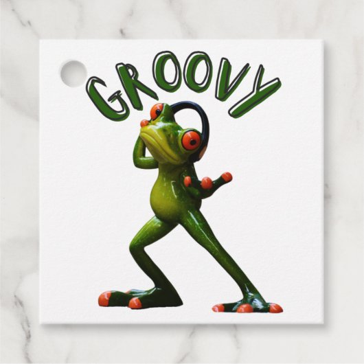 Groovy Green Frog Bedankjes Labels (Voorkant)