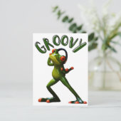 Groovy Green Frog Briefkaart (Staand voorkant)