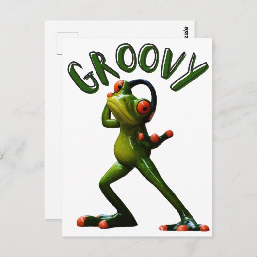 Groovy Green Frog Briefkaart (Voorkant / Achterkant)