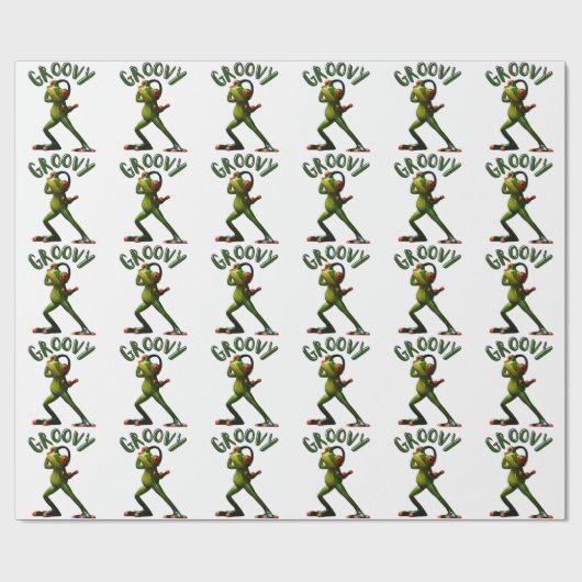 Groovy Green Frog Cadeaupapier (Vlak)