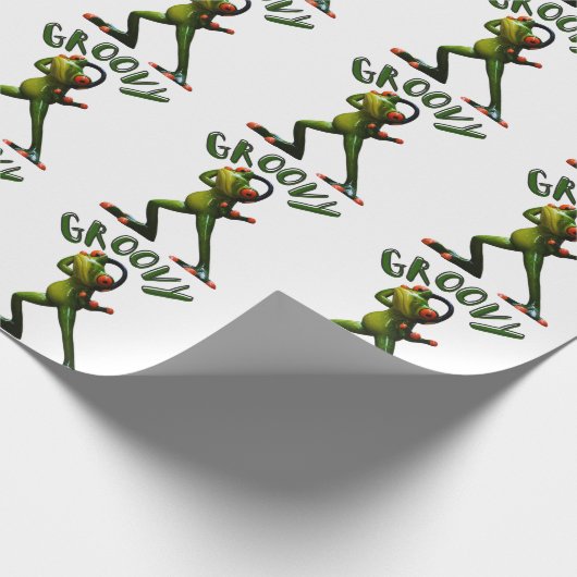 Groovy Green Frog Cadeaupapier (Hoek)