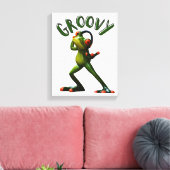 Groovy Green Frog Canvas Afdruk (Insitu (Woonkamer))