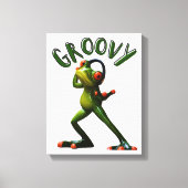 Groovy Green Frog Canvas Afdruk (Voorkant)