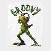 Groovy Green Frog Fleece Deken (Voorkant)