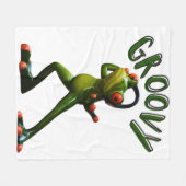 Groovy Green Frog Fleece Deken (Voorkant (Horizontaal))