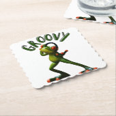 Groovy Green Frog Kartonnen Onderzetters (Gebogen)