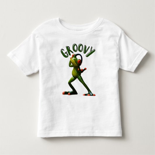 Groovy Green Frog Kinder Shirts (Voorkant)