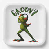 Groovy Green Frog Papieren Bordje (Voorkant)