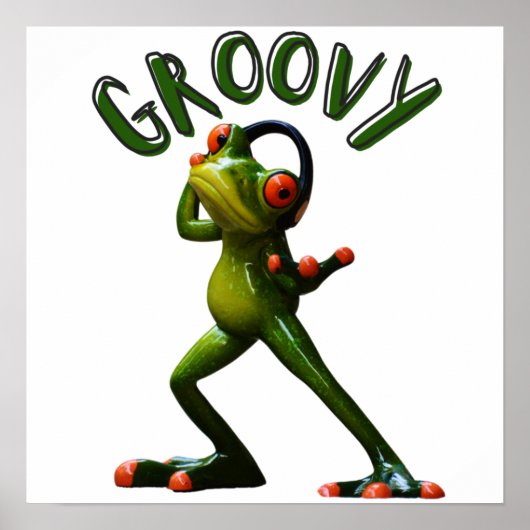 Groovy Green Frog Poster (Voorkant)