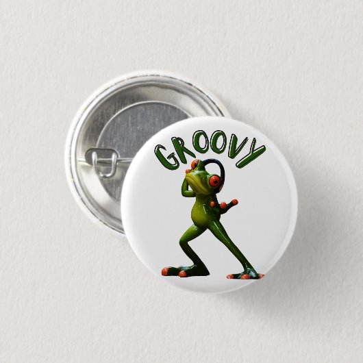 Groovy Green Frog Ronde Button 3,2 Cm (Voorkant /achterkant)
