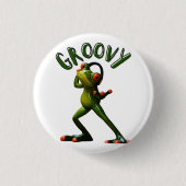 Groovy Green Frog Ronde Button 3,2 Cm (Voorkant)