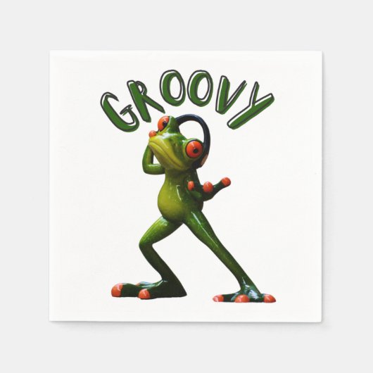 Groovy Green Frog Servet (Voorkant)