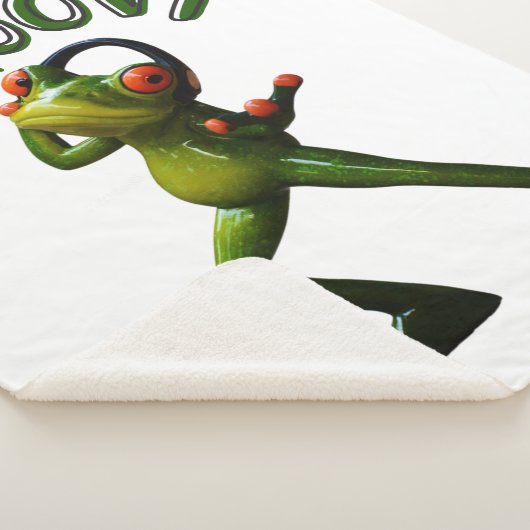 Groovy Green Frog Sherpa Deken (3/4)