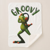 Groovy Green Frog Sherpa Deken (Voorkant)
