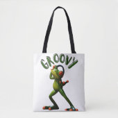 Groovy Green Frog Tote Bag (Voorkant)