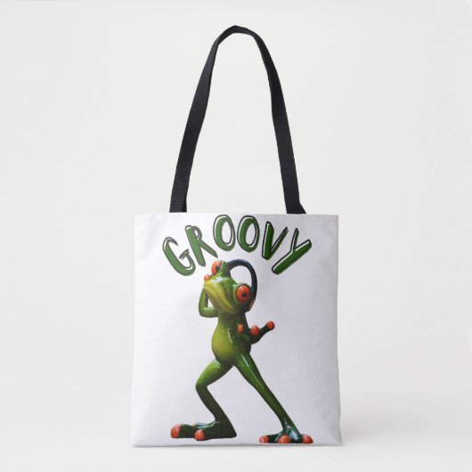 Groovy Green Frog Tote Bag (Voorkant)