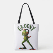 Groovy Green Frog Tote Bag (Achterkant)