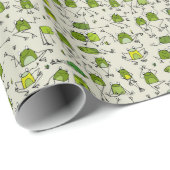 Groovy Green Frogs Hoppin Stick Frog Ribbit Cadeaupapier (Rol Hoek)