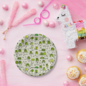 Groovy Green Frogs Hoppin Stick Frog Ribbit Papieren Bordje (Feest)