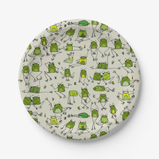 Groovy Green Frogs Hoppin Stick Frog Ribbit Papieren Bordje
