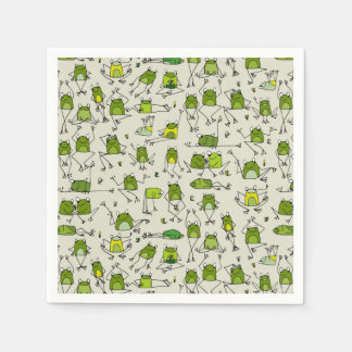 Groovy Green Frogs Hoppin Stick Frog Ribbit Servet