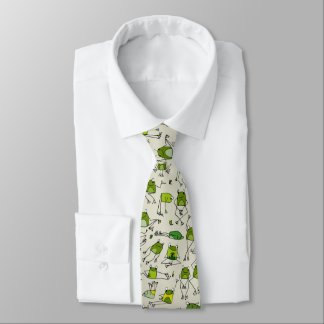Groovy Green Frogs Hoppin Stick Frog Ribbit Stropdas